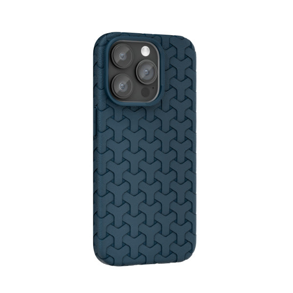 Leather texture wear-resistant dogtooth pattern case for iPhone