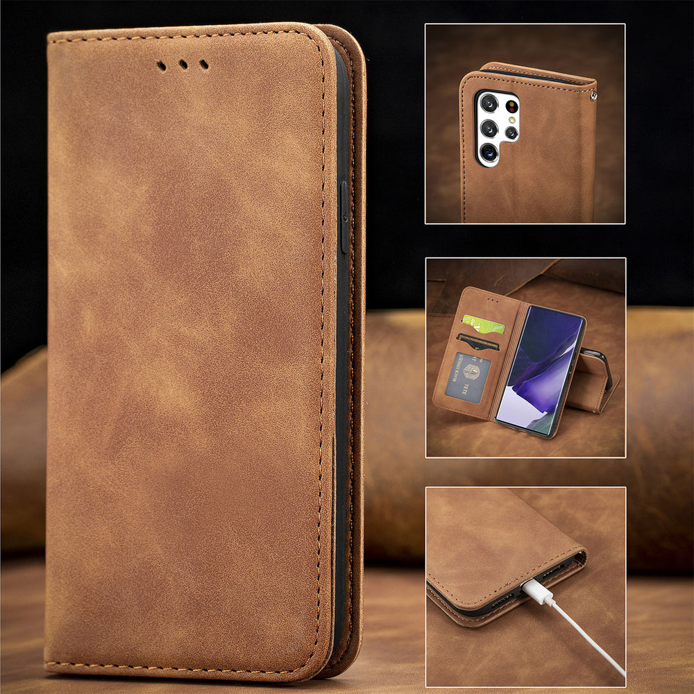 Flip leather with wallet case for Samsung