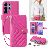 Zipper Card Slot Crossbody Wallet Case for Samsung