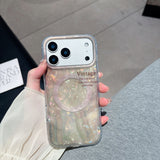 Magsafe Magnetic blurred shell pattern case For iPhone