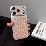 Large-Window Glitter Leopard Print Case for iPhone