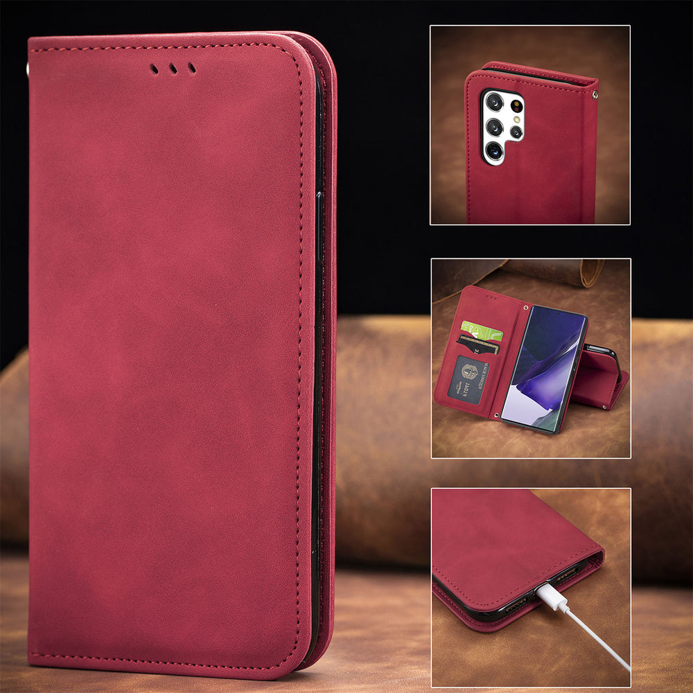 Flip leather with wallet case for Samsung
