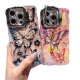 Oil painting butterfly phone case for iPhone
