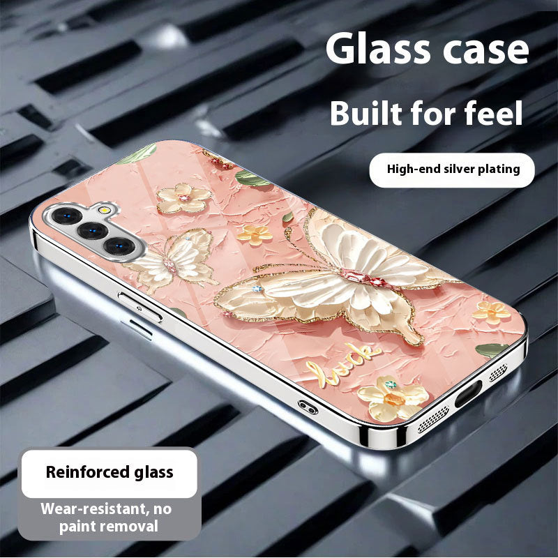 Electroplated silver butterfly case for Samsung