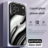 Silk Texture Dimond Glass Case for iPhone