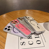 Denim-Textured Shockproof Magnetic Case for iPhone