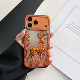 Christmas Sparkling Diamond Deer Case For iPhone
