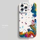 Oil Painting Flower Matte Silicone Case For iPhone