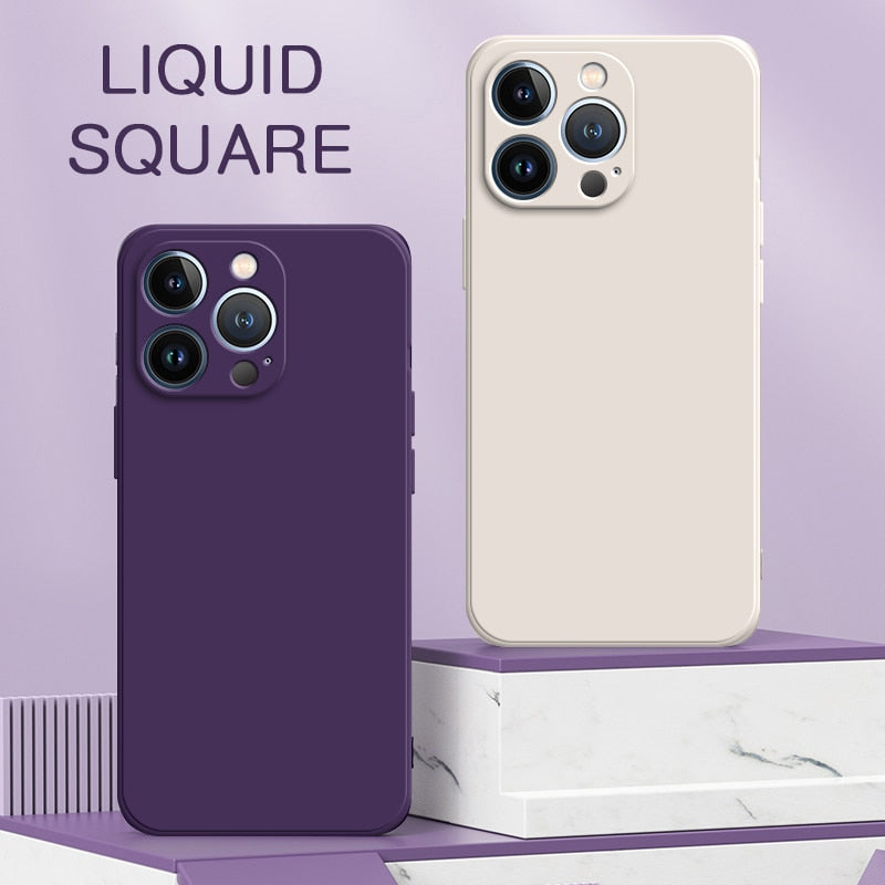Square Liquid Silicone Case for iPhone