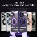 Plating Transparent Magnetic Ring Case For iPhone