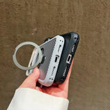 Plating Carbon Fiber Pattern Bracket For Magsafe Magnetic Case For iPhone