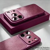 Burgundy Faux Leather Matte Shockproof  Case For iPhone