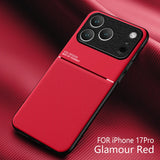 Matte Leather Magnetic Shockproof Case for iPhone
