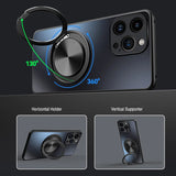 Matte Kickstand Ring Magnetic Case for iPhone