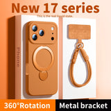lanyard Liquid Silicone Bracket Magnetic Case For iPhone