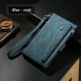 RFID Crossbody Zipper Leather Flip Wallet Case for Samsung