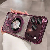 Glitter Plating Magnetic Stand Holder Case For iPhone
