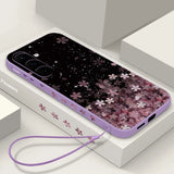 Luxury Sakura Lanyard Case For Samsung