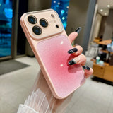 Fashion Large Window Glitter Color Contrast Case for iPhone