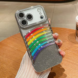 Plating Glitter Diamond Rainbow Quicksand Case For iPhone