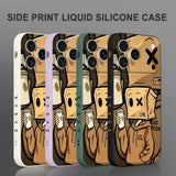 Casual Hat Liquid Silicone Soft Case For iPhone