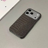 Luxury Glossy Crocodile Leather Texture Frameless Case For iPhone