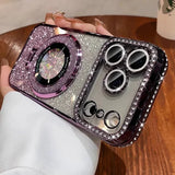 Transparent Diamond Glitter Magnetic Case for iPhone
