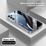 Simple Line Electroplated Glass Case for Samsung