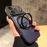 Clear Magnetic Stand Holder Armor Case For iPhone