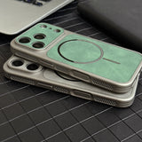 Dissipate Heat Bumper Magnetic Leather Case for iPhone