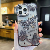 Rhinestone Butterfly Glitter Case For iPhone