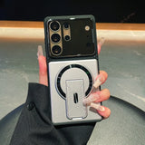 Matte Protector Stand Magnetic Case for Samsung