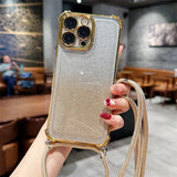 Crossbody Lanyard Glitter Case For iPhone
