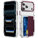 Dual Card Slot Wallet Transparent Bracket Case for iPhone