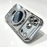 Glitter Diamond Mirror Magnetic Stand Case for iPhone