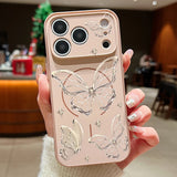 Gold Butterfly Pattern Magnetic Case For iPhone