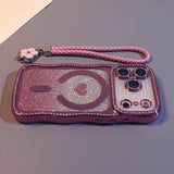 Rhinestone Glitter Magnetic Heart Case for iPhone