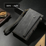 RFID Crossbody Zipper Leather Flip Wallet Case for Samsung
