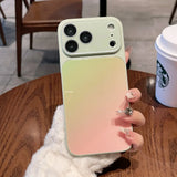 Gradient Glitter Tempered Glass Camera Protection Case For iPhone