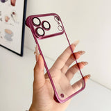 Ultra Thin Plating Clear Hard Frameless Case For iPhone