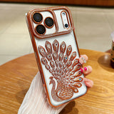 Bling Diamond Peacock Sparkly Electroplated Case For iPhone