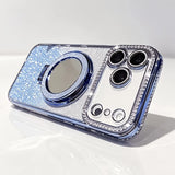 Glitter Diamond Mirror Magnetic Stand Case for iPhone