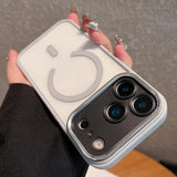 Metal Camera Bumper Magnetic Clear Case For iPhone