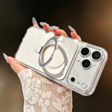 Magnetic 360° Holder Frosted Shockproof Case For iPhone