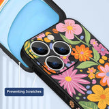 Cute Cartoon Flower Pattern Lanyard Case For iPhone