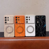 CD-Pattern MagSafe Magnetic Stand Hard Case For Samsung