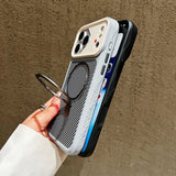 Plating Carbon Fiber Pattern Bracket For Magsafe Magnetic Case For iPhone