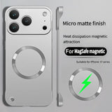 Ultra Thin PC Frameless Magnetic Metal Case For iPhone