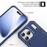 Wallet Card Holder Hybrid Rubber Bumper Case for iPhone