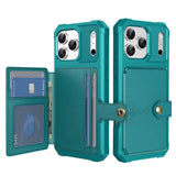Wallet Card Holder Hybrid Rubber Bumper Case for iPhone